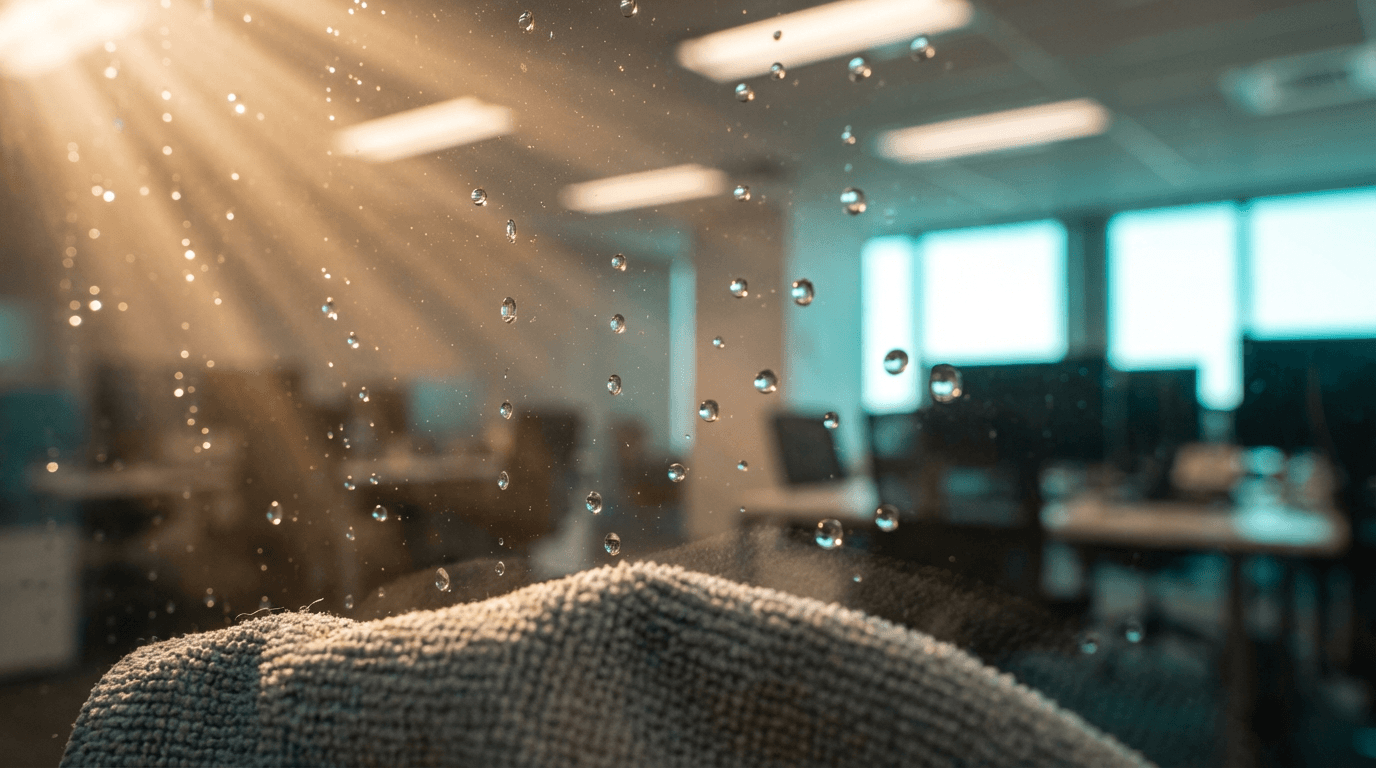Commercial lobby floor cleaning with professional equipment and technique